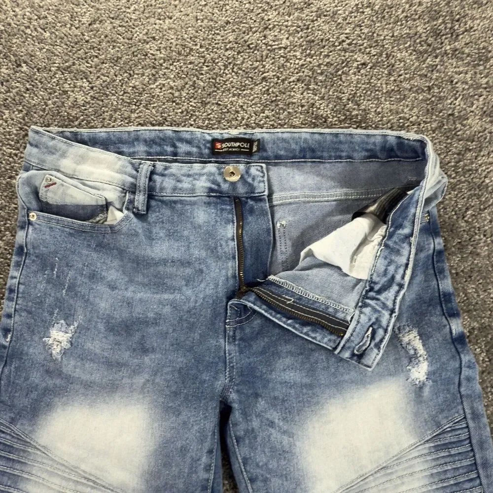 SOUTHPOLE Jeans Men's‎ 36x32 (34x31) Skinny Acid Wash Stacked Knee Distressed